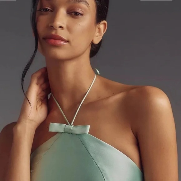 NWT Anthropologie Hutch Bow Halter Slim Mini Dress Sz L - Picture 6 of 9